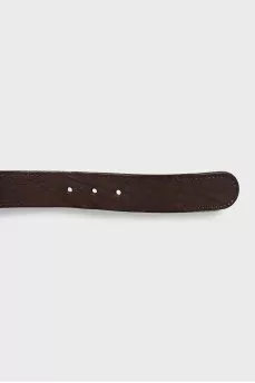 Brown belt with gold buckle