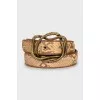 Lizard leather belt
