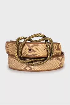 Lizard leather belt