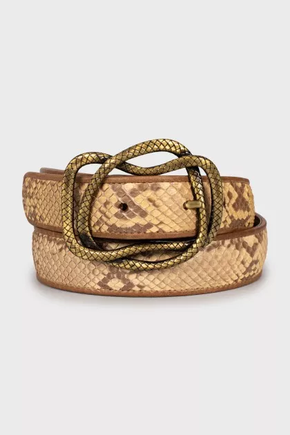 Lizard leather belt