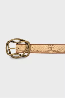 Lizard leather belt