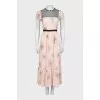 Floral print dress decorated with mesh