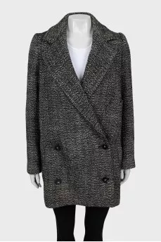Cropped double-breasted coat