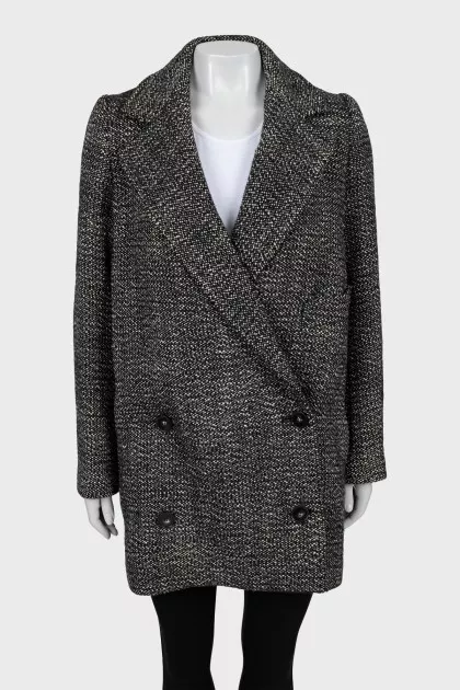 Cropped double-breasted coat