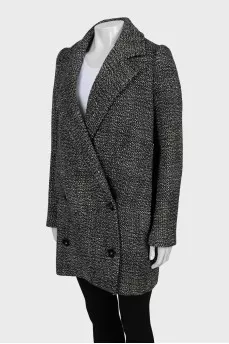 Cropped double-breasted coat