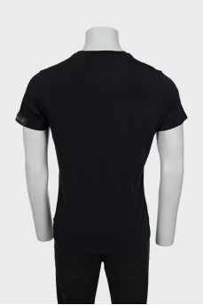 Men's T-shirt decorated with rhinestones