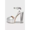 Silver leather sandals