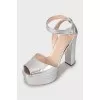 Silver leather sandals