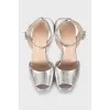 Silver leather sandals