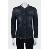 Fitted denim jacket with decor