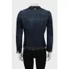 Fitted denim jacket with decor