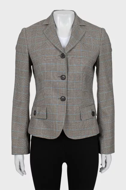 Wool jacket in check print
