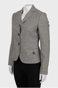 Wool jacket in check print