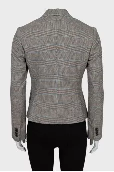 Wool jacket in check print