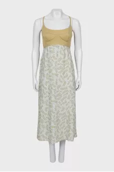 Midi dress with straps and tag