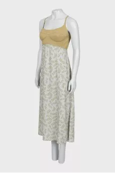Midi dress with straps and tag