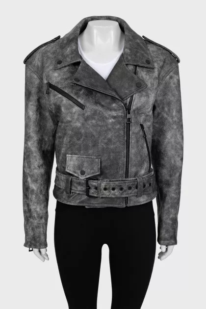 Relaxed leather jacket