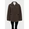 Eco-fur loose-fitting jacket