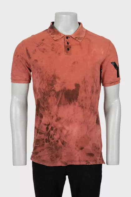 Men's straight-fit polo with print