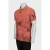 Men's straight-fit polo with print