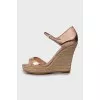 Leather wedge sandals