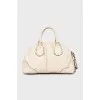 Leather bag with gold logo