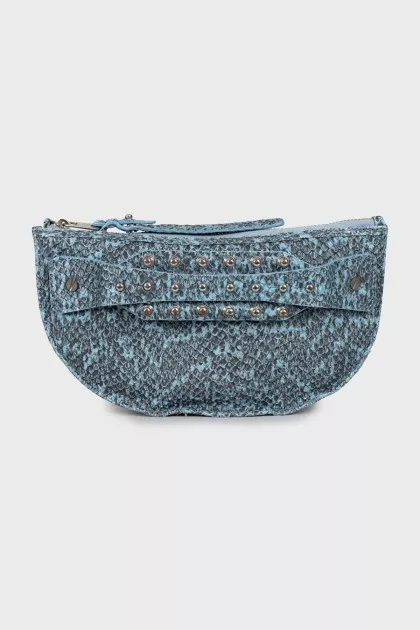 Snakeskin-embossed clutch