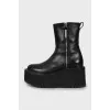 Chunky-soled boots with zippers