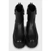 Chunky-soled boots with zippers