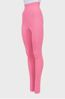 Pink knitted leggings