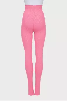 Pink knitted leggings