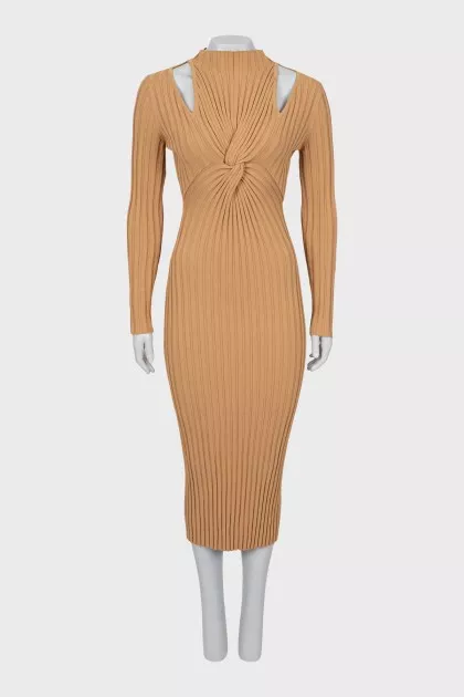 Ribbed bodycon midi dress