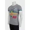 Men's T-shirt with print and patches