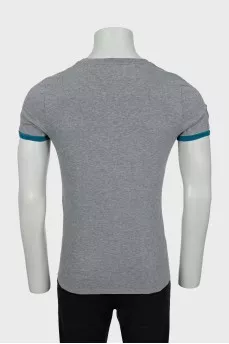 Men's T-shirt with print and patches