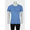 Men's blue printed T-shirt