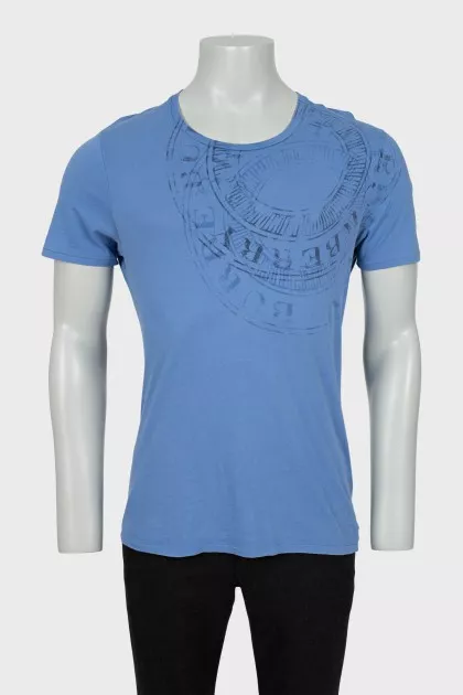 Men's blue printed T-shirt