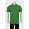 Men's green polo with embroidered logo