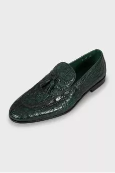 Men's loafers with embossed leather