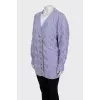 Purple buttoned cardigan with tag