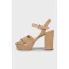 Open toe suede sandals