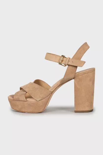 Open toe suede sandals
