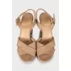Open toe suede sandals
