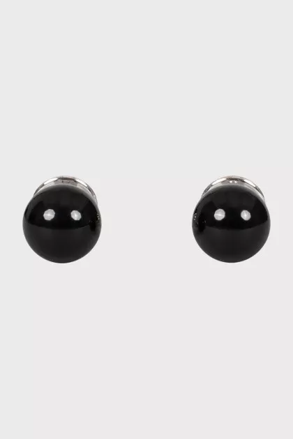 Men's silver cufflinks with onyx