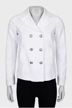 White jacket with silver buttons
