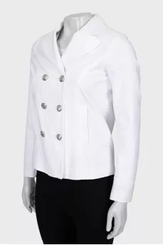 White jacket with silver buttons