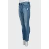 Skinny fit jeans with raw hem