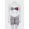 Animal print swimsuit with tag