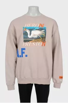Men's sweatshirt with print and logo