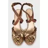 Python leather high heel sandals