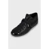 Leather sneakers with patent toe